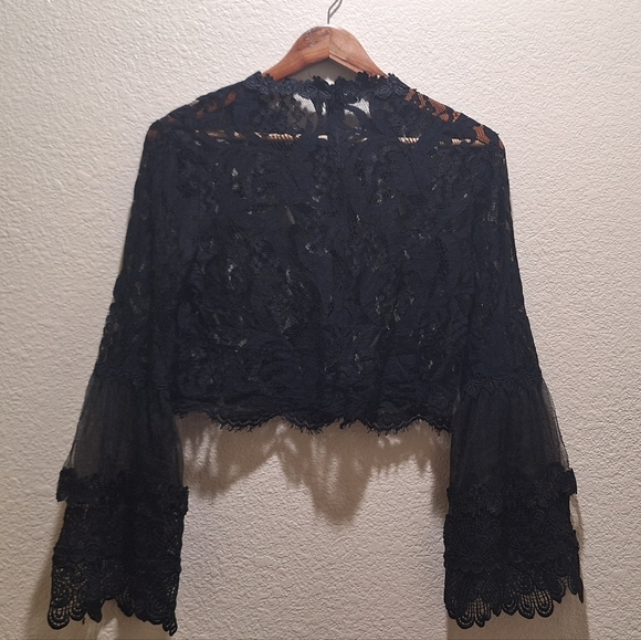 Tops - Elegant Black Lace Women's Top